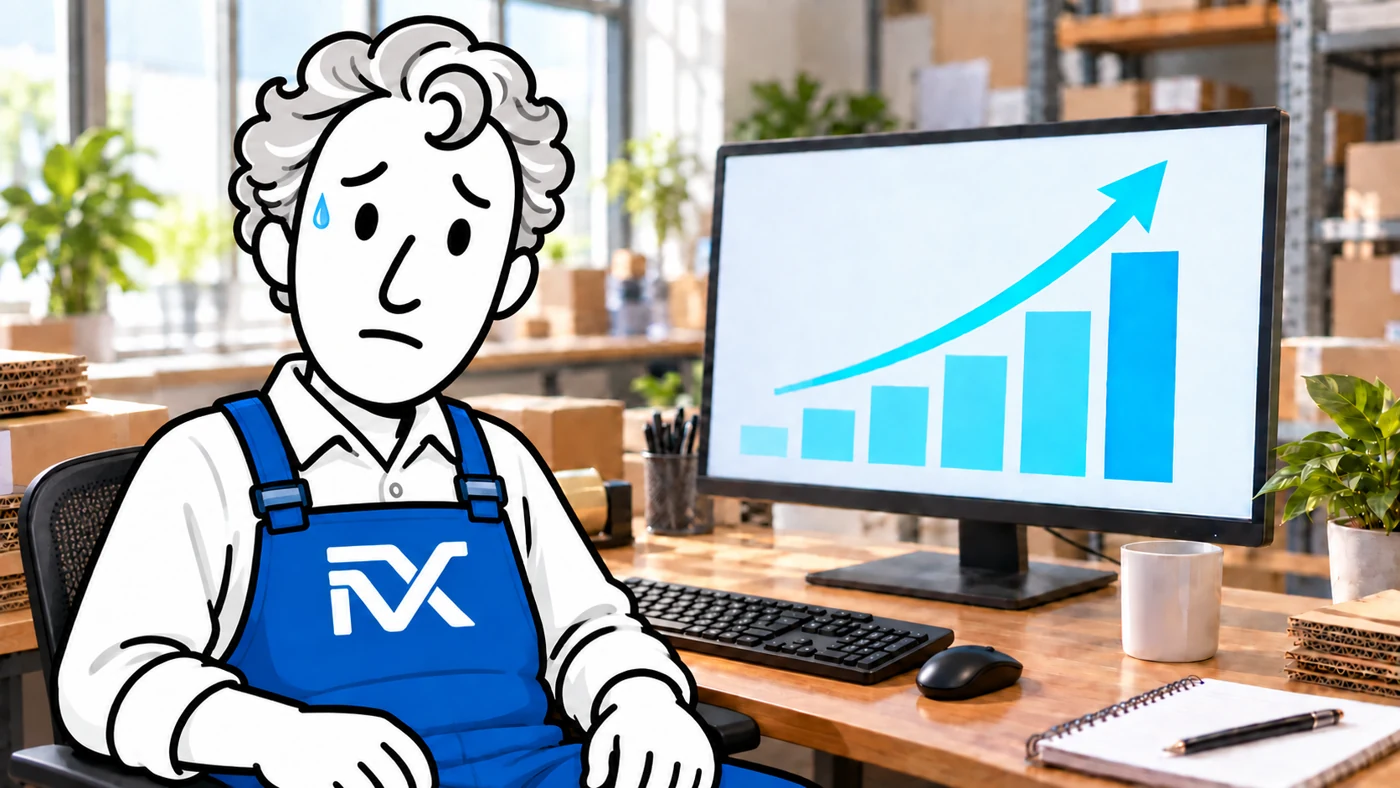 Illustrated Ifix beside an illustrative rising graph